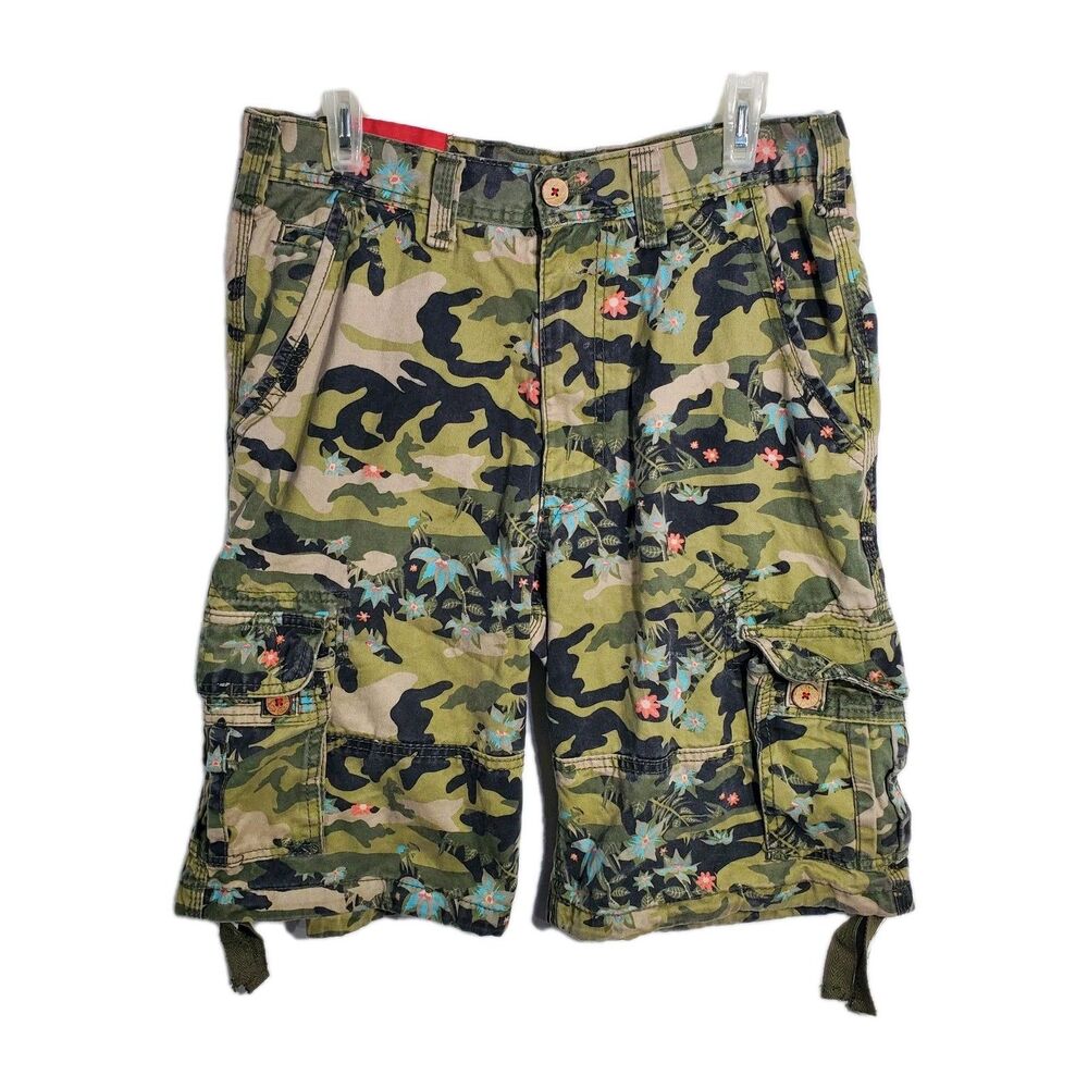 Jordan Craig Jean Camouflage Shorts Floral Design Pattern Cargo Pants Men's 32